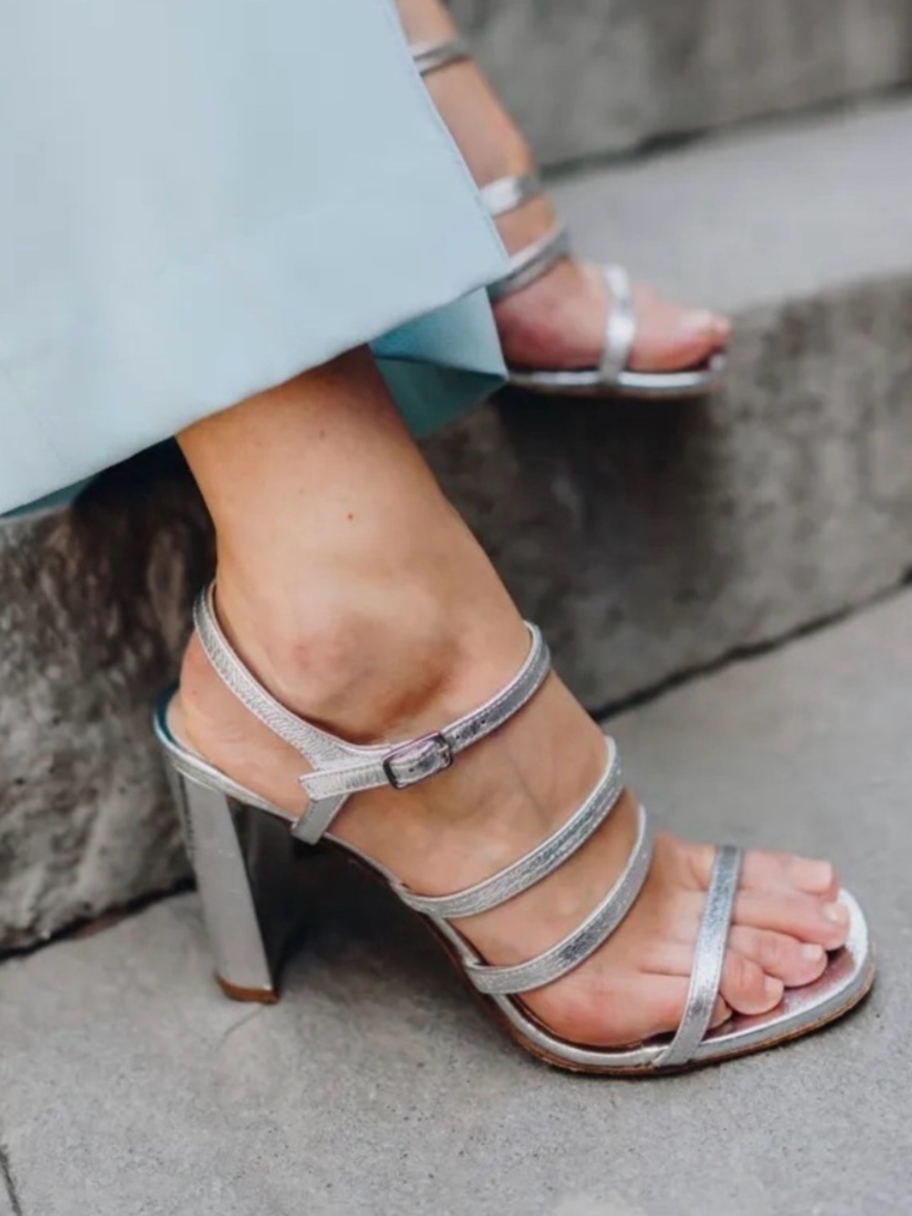 Inez Sasha heel in Silver Metallic size 8